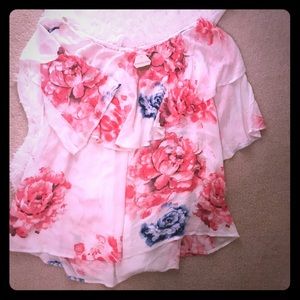Off the shoulder floral blouse